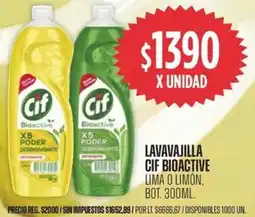 Supermercados Vea Cif lavavajilla lima o limón, bot. oferta