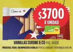 Supermercados Vea Cuisine & co vainillas paq. oferta