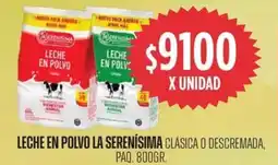 Supermercados Vea La serenísima leche en polvo clásica o descremada, paq. oferta