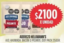 Supermercados Vea Hellmann's aderezo ajo, ahumada, bacon o picante, doy pack oferta