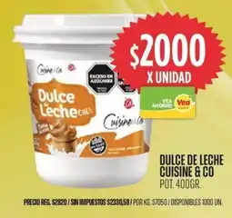 Supermercados Vea Cuisine & co dulce de leche pot. oferta