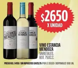 Supermercados Vea Estancia mendoza vino varietales, bot. oferta