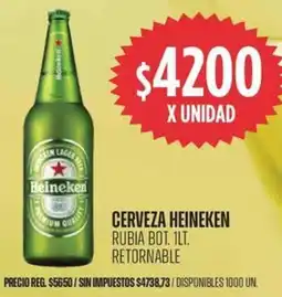 Supermercados Vea Heineken cerveza rubia bot. oferta