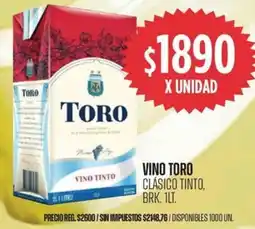 Supermercados Vea Toro vino clásico tinto, brk. oferta