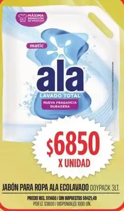 Supermercados Vea Ala jabón para ropa ecolavado doypack oferta