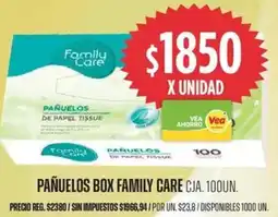 Supermercados Vea Family care pañuelos box cja. oferta