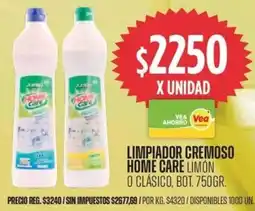 Supermercados Vea Home care limpiador cremoso home care limón o clásico, bot. oferta