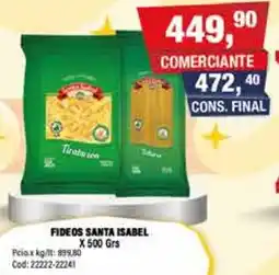 Maxiconsumo Santa isabel fideos oferta