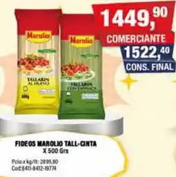 Maxiconsumo Marolio fideos tall-cinta oferta