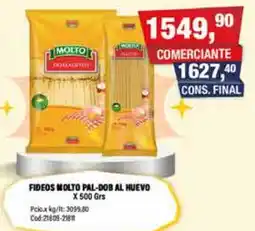Maxiconsumo Molto fideos pal-dob al huevo oferta