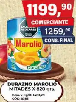 Maxiconsumo Marolio durazno mitades oferta