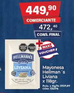 Maxiconsumo Hellman's mayonesa liviana oferta