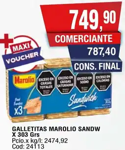 Maxiconsumo Marolio galletitas sandw oferta