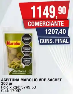 Maxiconsumo Marolio aceituna vde.sachet oferta