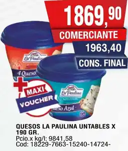 Maxiconsumo La paulina quesos untables oferta