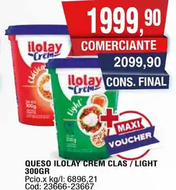 Maxiconsumo Ilolay queso crem clas / light oferta