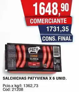 Maxiconsumo Paty viena salchichas oferta