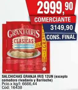 Maxiconsumo Granja iris salchichas oferta