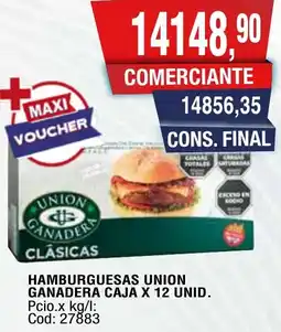 Maxiconsumo Hamburguesas union ganadera caja oferta