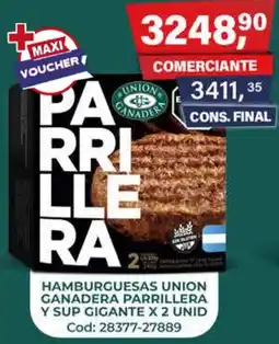 Maxiconsumo Hamburguesas union ganadera parrillera y sup gigante oferta