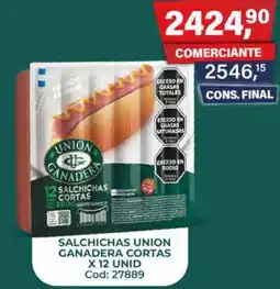 Maxiconsumo Salchichas union ganadera cortas oferta