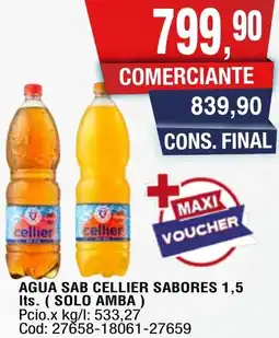 Maxiconsumo Cellier agua sab sabores oferta