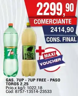 Maxiconsumo 7up-7up free - paso toros gas oferta