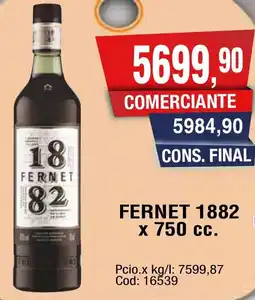 Maxiconsumo 1882 fernet oferta