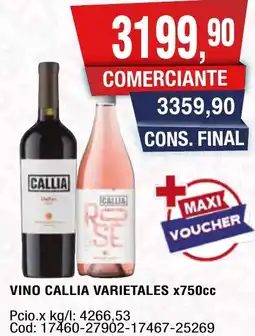Maxiconsumo Callia vino varietales oferta