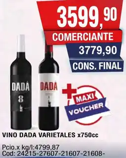 Maxiconsumo Dada vino varietales oferta