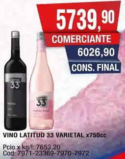 Maxiconsumo Latitud 33 vino varietal oferta