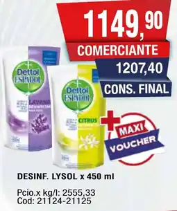 Maxiconsumo Lysol desinf. oferta