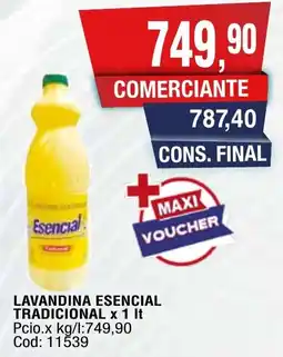 Maxiconsumo Esencial lavandina tradicional oferta