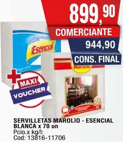 Maxiconsumo Marolio - esencial servilletas blanca oferta
