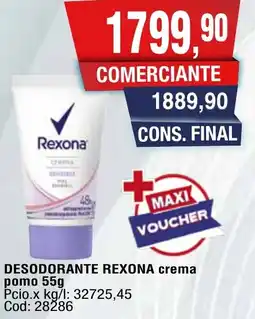 Maxiconsumo Rexona desodorante crema pomo oferta