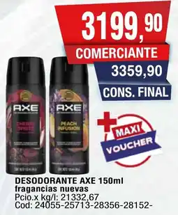 Maxiconsumo Axe desodorante fragancias nuevas oferta