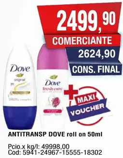Maxiconsumo Dove antitransp roll on oferta