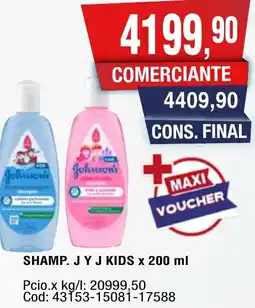 Maxiconsumo J y j kids shamp. oferta