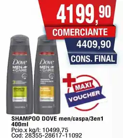 Maxiconsumo Dove shampoo men/caspa/3en1 oferta