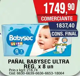 Maxiconsumo Babysec ultra pañal reg. oferta