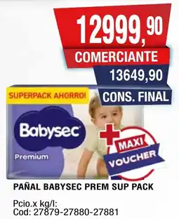 Maxiconsumo Babysec pañal prem sup pack oferta
