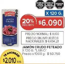 Carrefour Lario jamón crudo feteado oferta