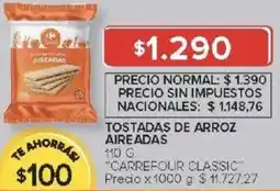 Carrefour Carrefour classic tostadas de arroz aireadas oferta