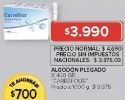 Carrefour Carrefour algodón plegado oferta