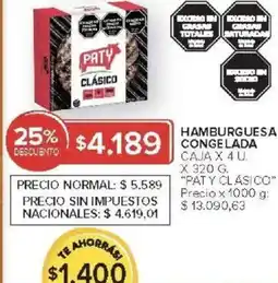 Carrefour Paty clásico hamburguesa congelada caja oferta
