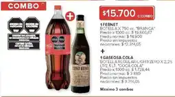 Carrefour 1 fernet+ 1 gaseosa cola oferta
