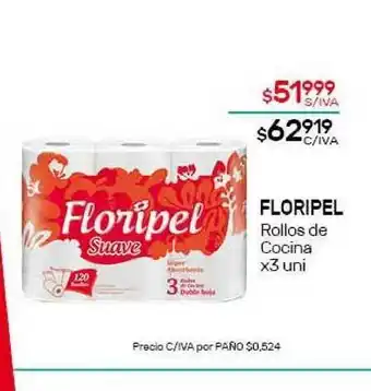 Nini Mayorista Floripel Rollos De Cocina x 3 uni oferta