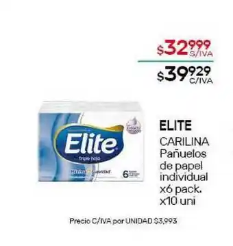 Elite Carilina Pañuelos De Papel Individual x 10uni
