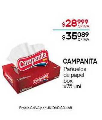 Nini Mayorista Campanita Pañuelos De Papel Box x 75uni oferta