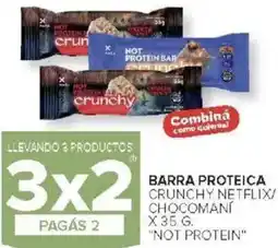 Carrefour Not protein barra proteica crunchy netflix/ chocomaní oferta